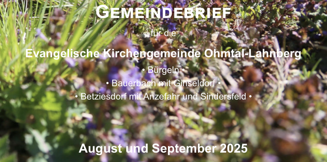 Gemeindebrief August – September 2025