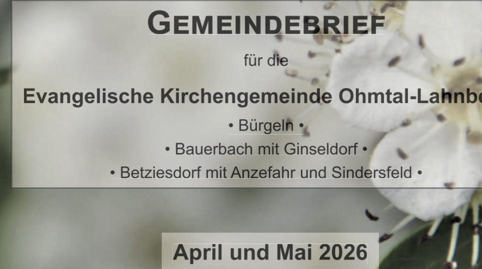 Gemeindebrief April/Mai 2026